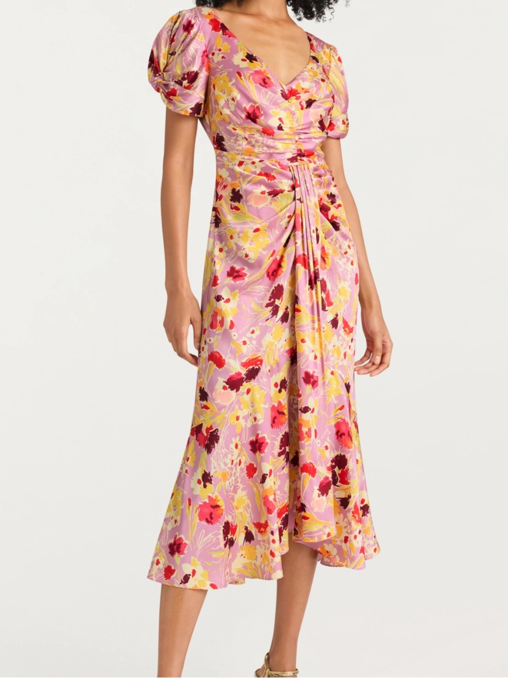 cinq a sept Tossed Floral Walker Dress in Mauve Orchid NWT size 2